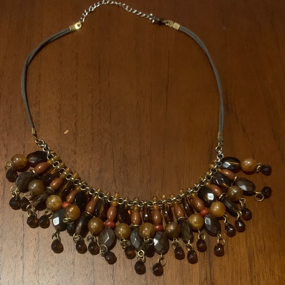 Elegant Brown Beaded Necklace